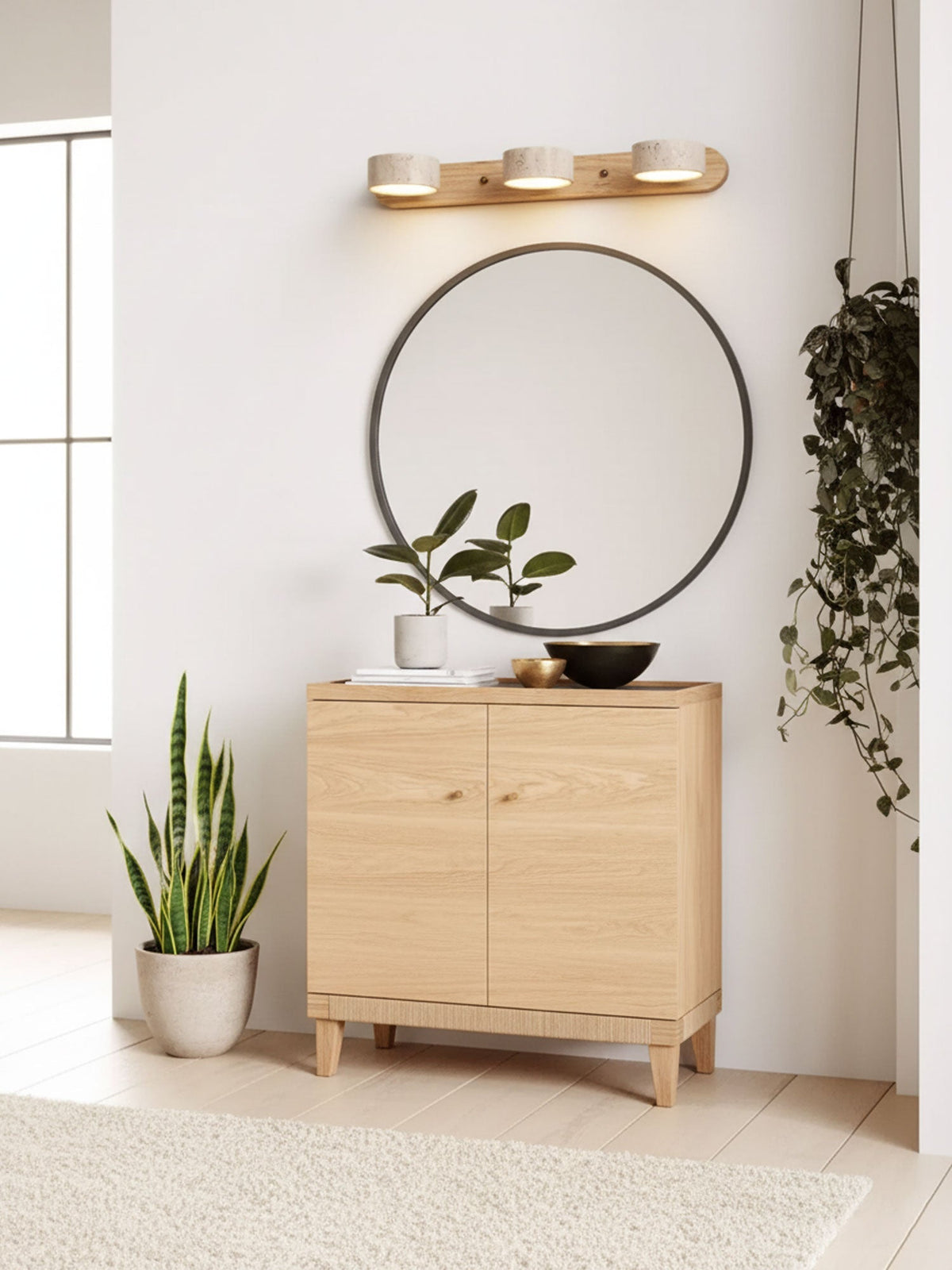 Travertine Duo Wall Light — Multiple Diameter Options