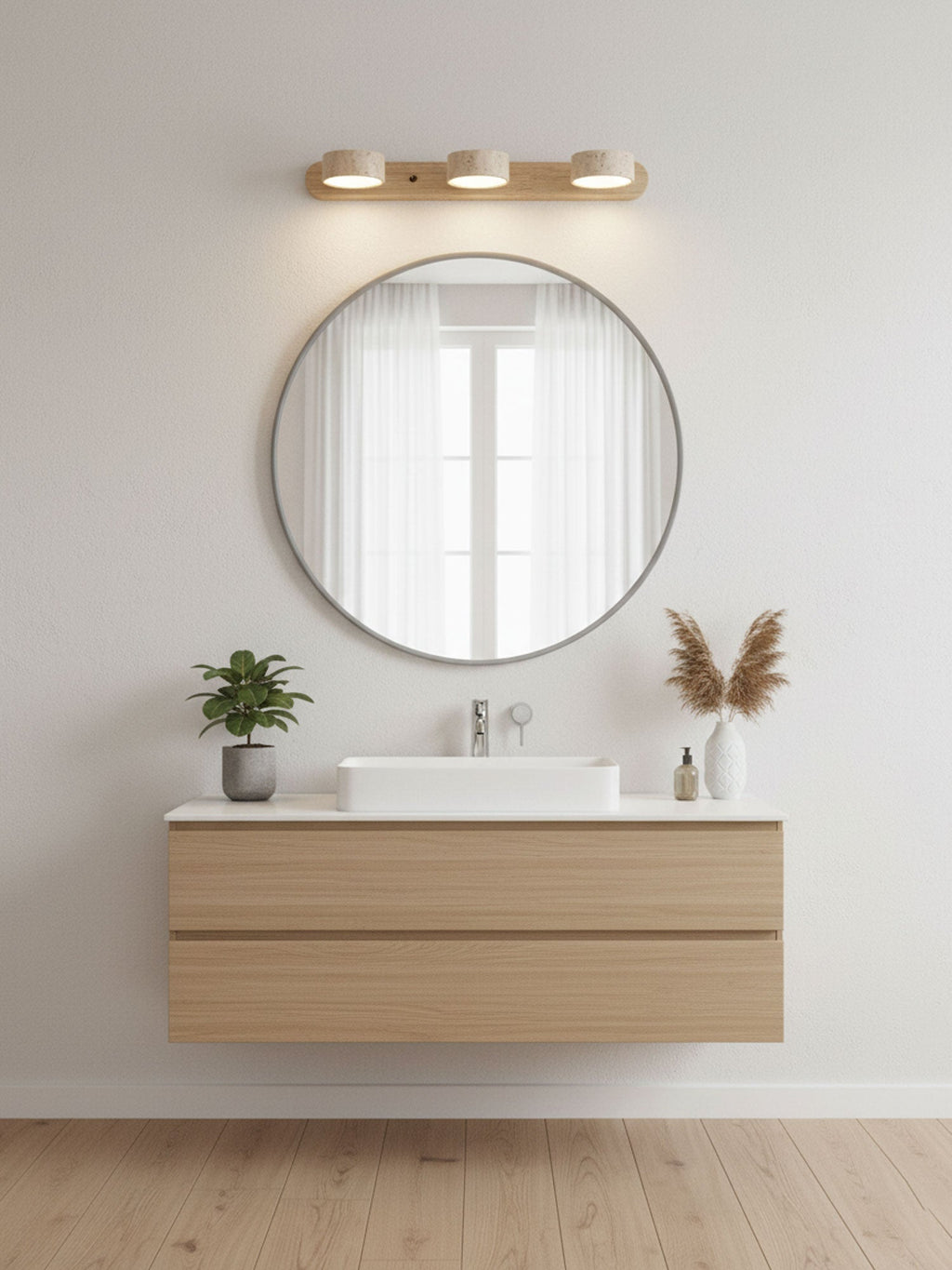 Travertine Duo Wall Light — Multiple Diameter Options
