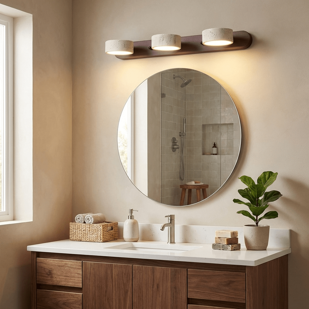 Travertine Duo Wall Light — Multiple Diameter Options