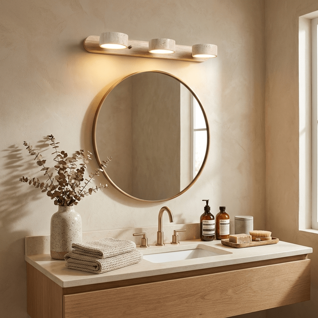 Travertine Duo Wall Light — Multiple Diameter Options