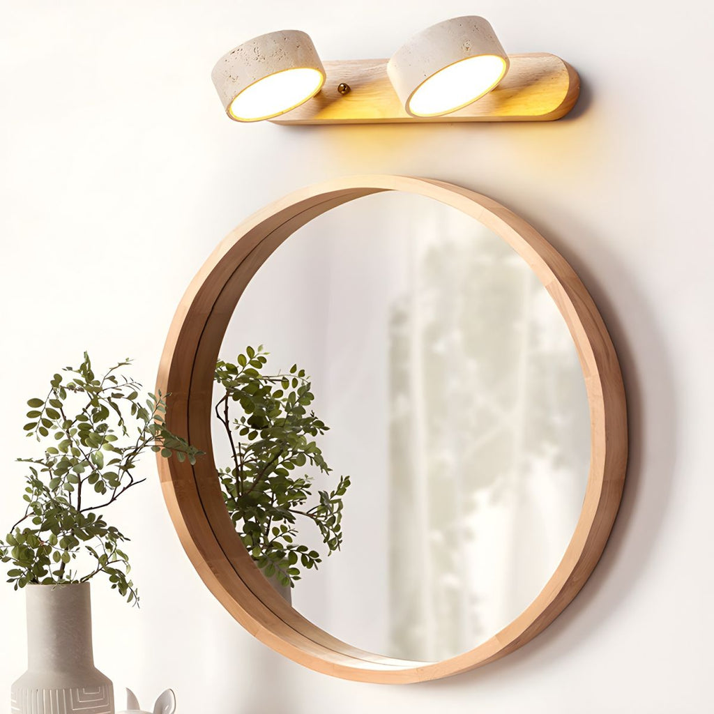 Travertine Duo Wall Light — Multiple Diameter Options