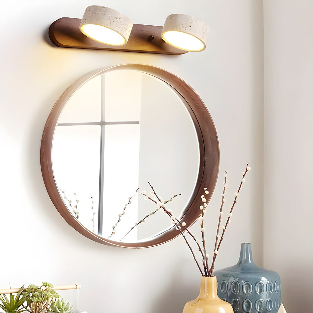 Travertine Duo Wall Light — Multiple Diameter Options