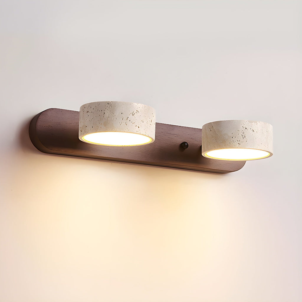 Travertine Duo Wall Light — Multiple Diameter Options