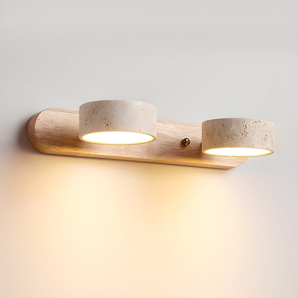 Travertine Duo Wall Light — Multiple Diameter Options