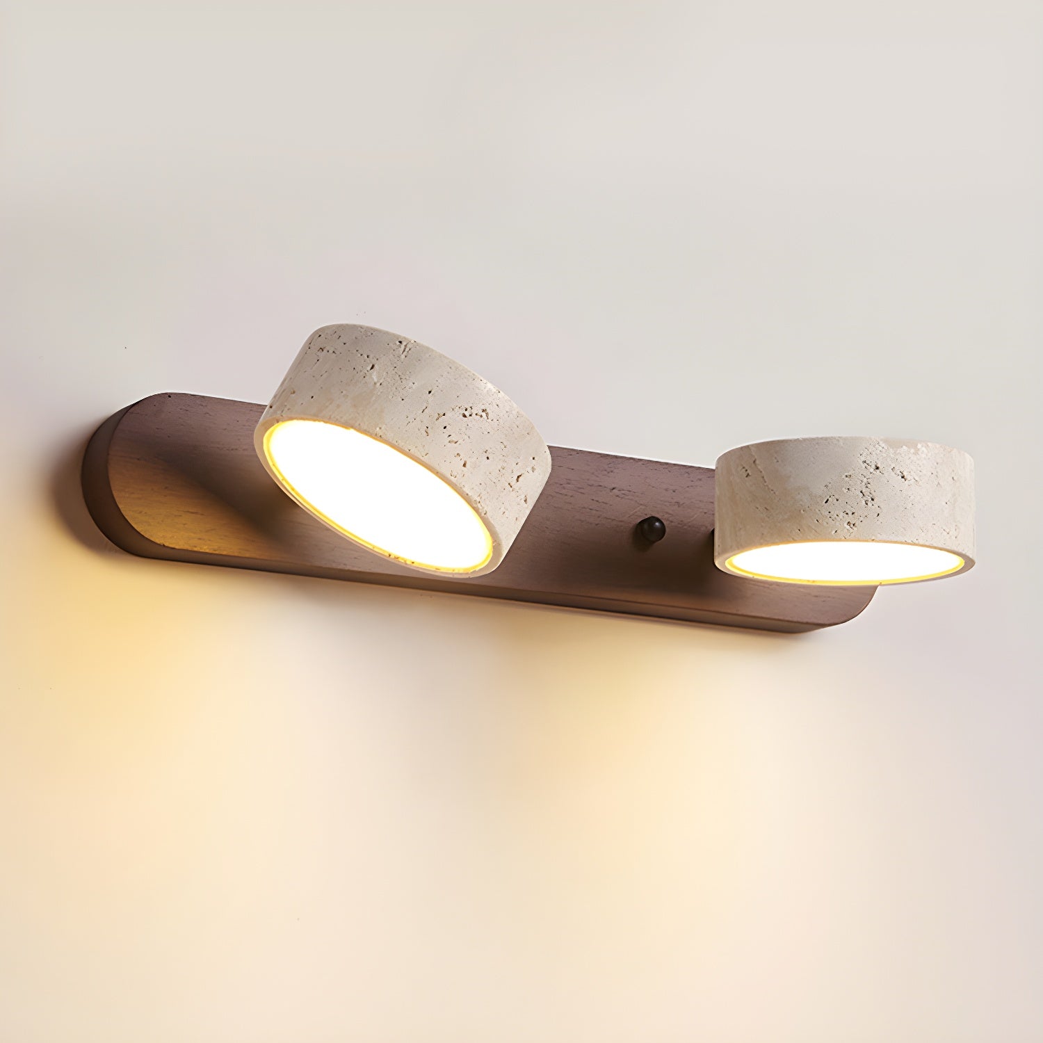 Travertine Duo Wall Light — Multiple Diameter Options