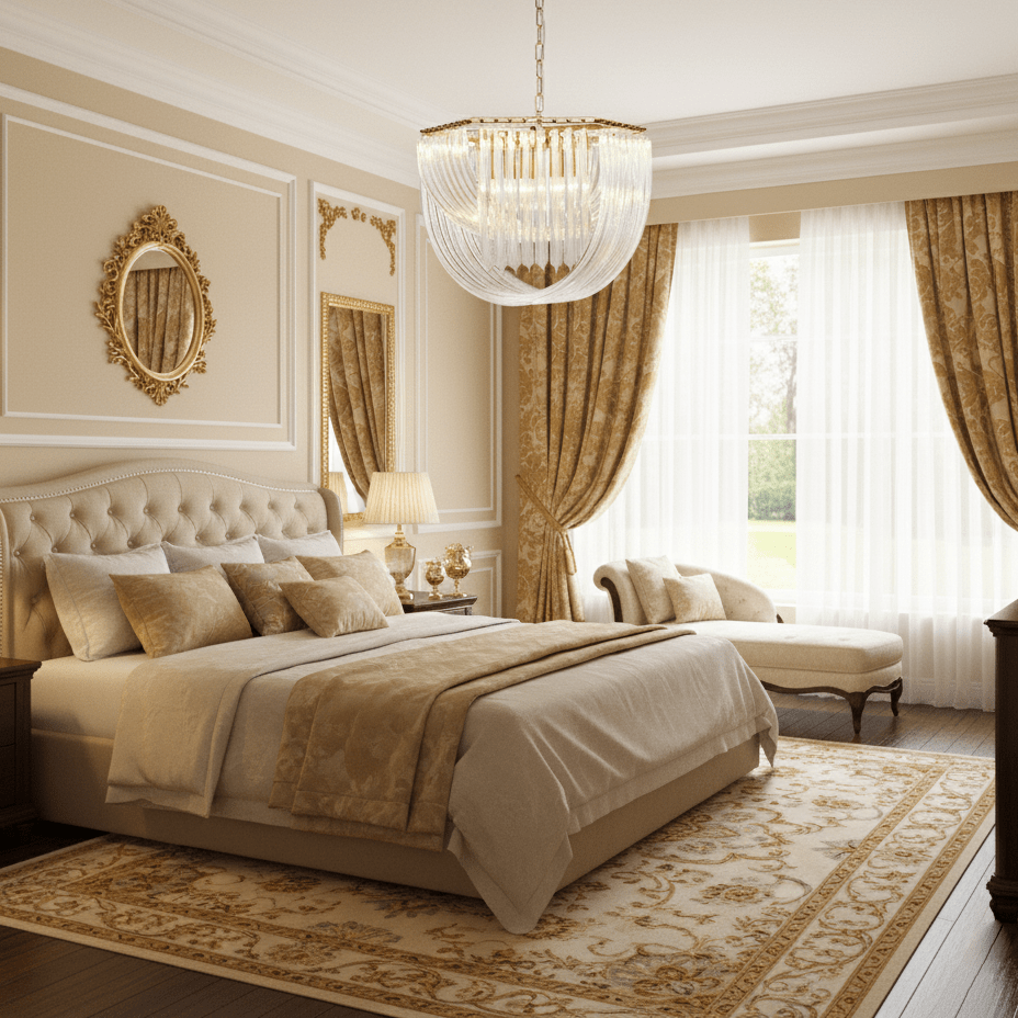 Trevi Glass Chandelier — Polished Gold Canopy, Curved Clear Glass Rods, 5 Sizes