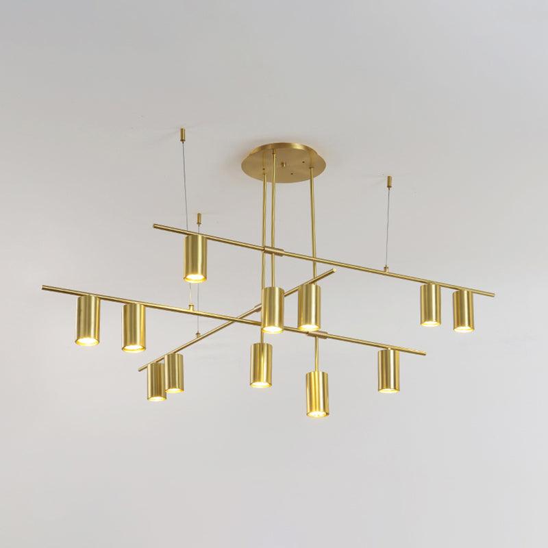 Lustra Chandelier Tribes Brass Linear Cylinder - Lamp Outdoor