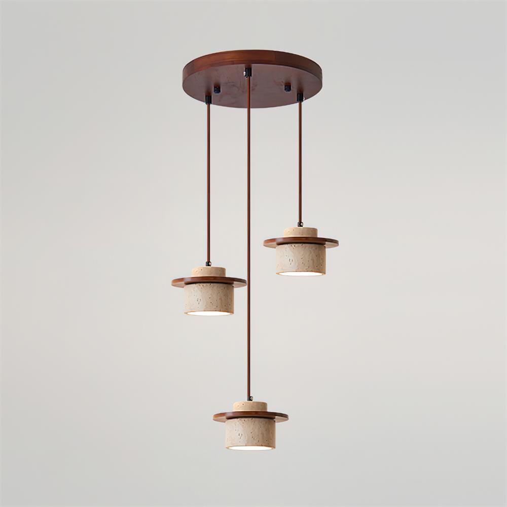 Lunara Travertine Multi-Light Pendant Lamp Set
