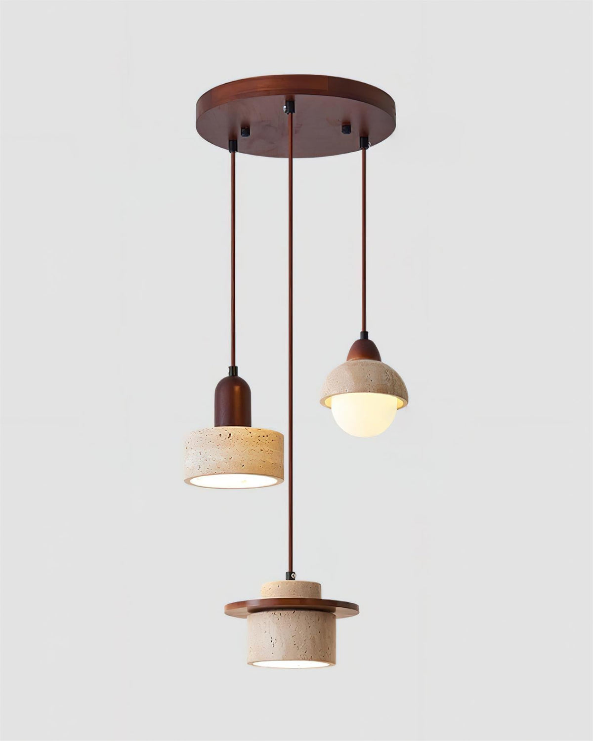 Lunara Travertine Multi-Light Pendant Lamp Set