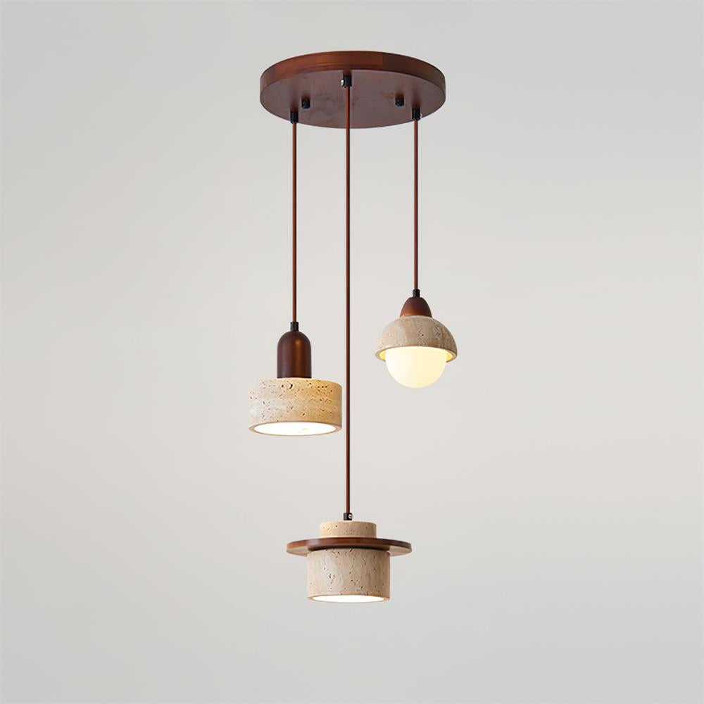 Lunara Travertine Multi-Light Pendant Lamp Set