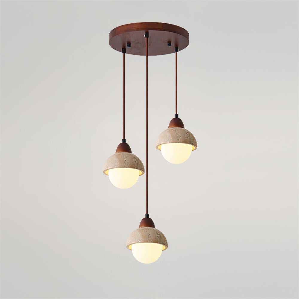 Lunara Travertine Multi-Light Pendant Lamp Set