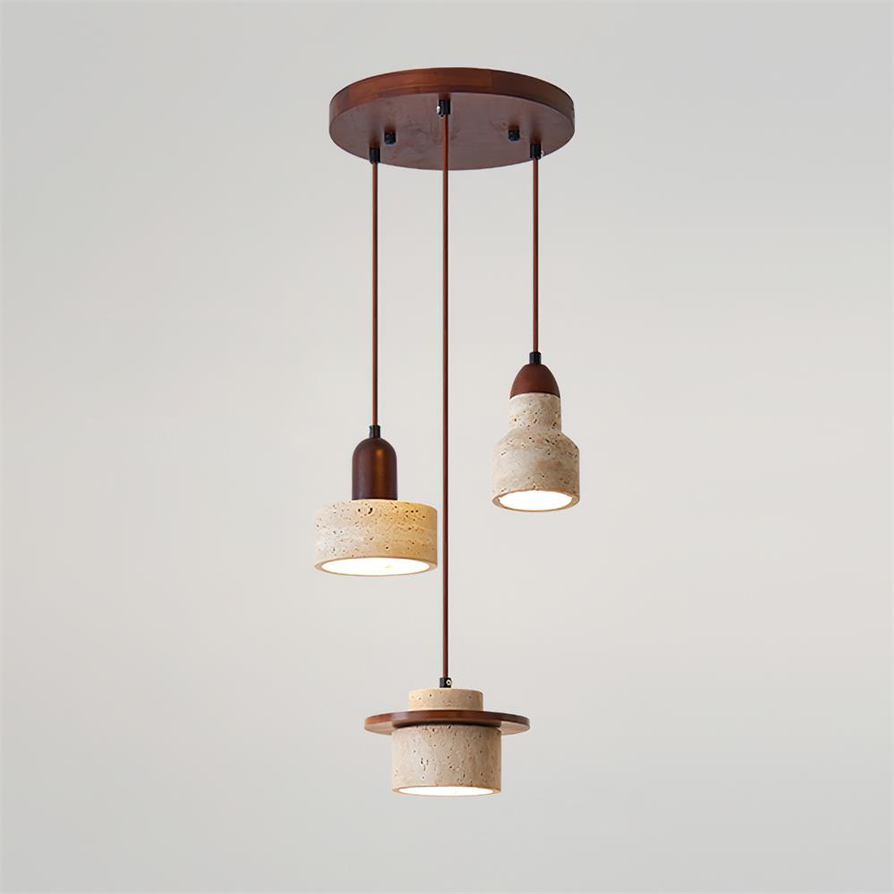 Lunara Travertine Multi-Light Pendant Lamp Set