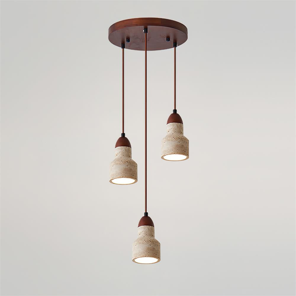 Lunara Travertine Multi-Light Pendant Lamp Set