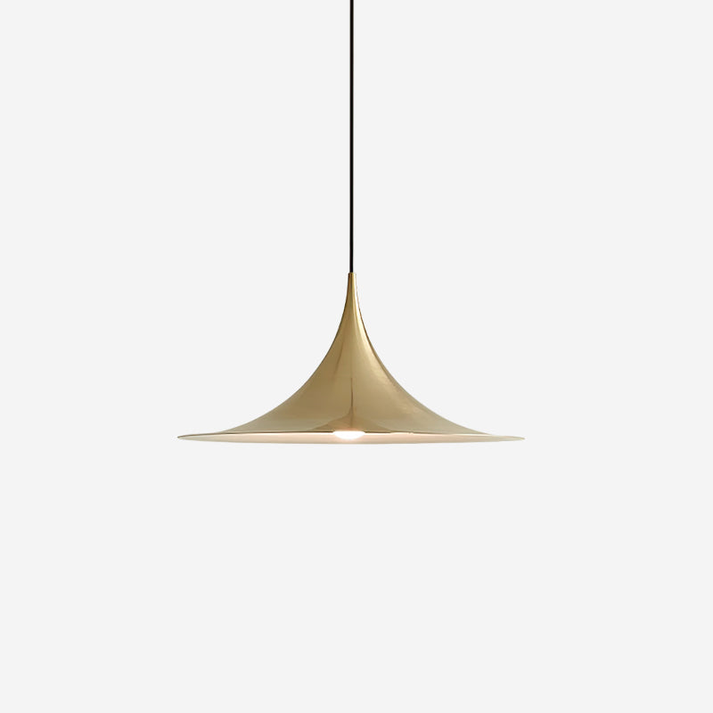 Contemporary Pendant Lamp — Slim Neck, Wide Flare Shade, 30cm & 47cm