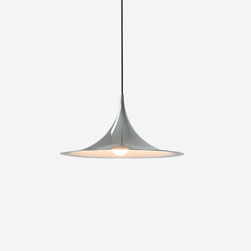 Contemporary Pendant Lamp — Slim Neck, Wide Flare Shade, 30cm & 47cm