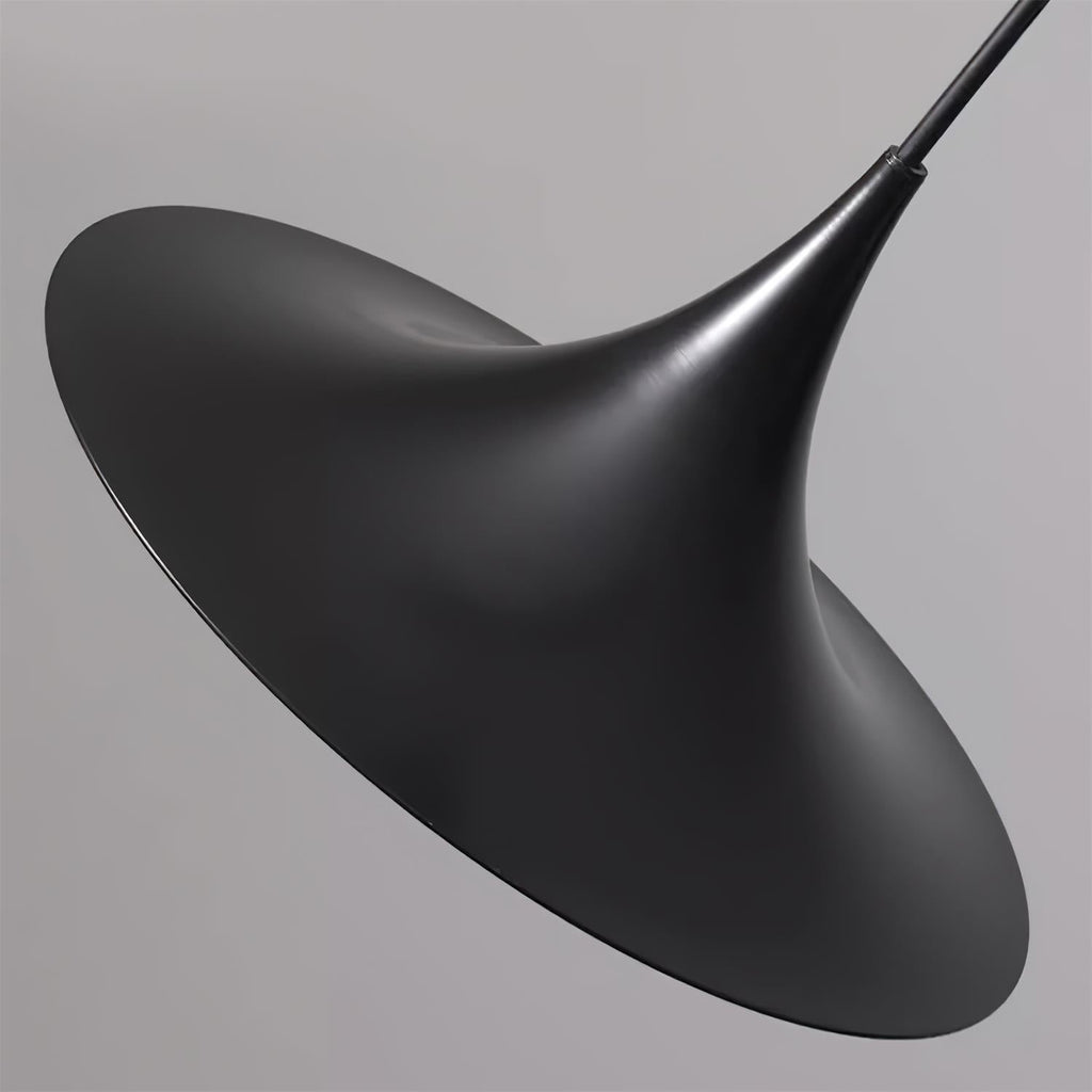 Contemporary Pendant Lamp — Slim Neck, Wide Flare Shade, 30cm & 47cm