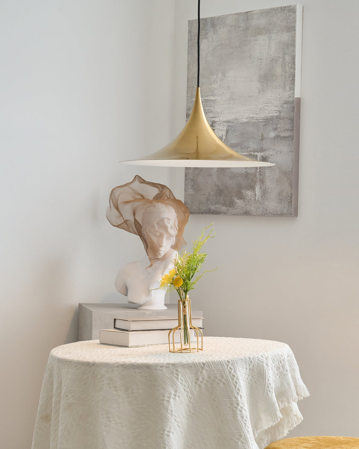 Contemporary Pendant Lamp — Slim Neck, Wide Flare Shade, 30cm & 47cm