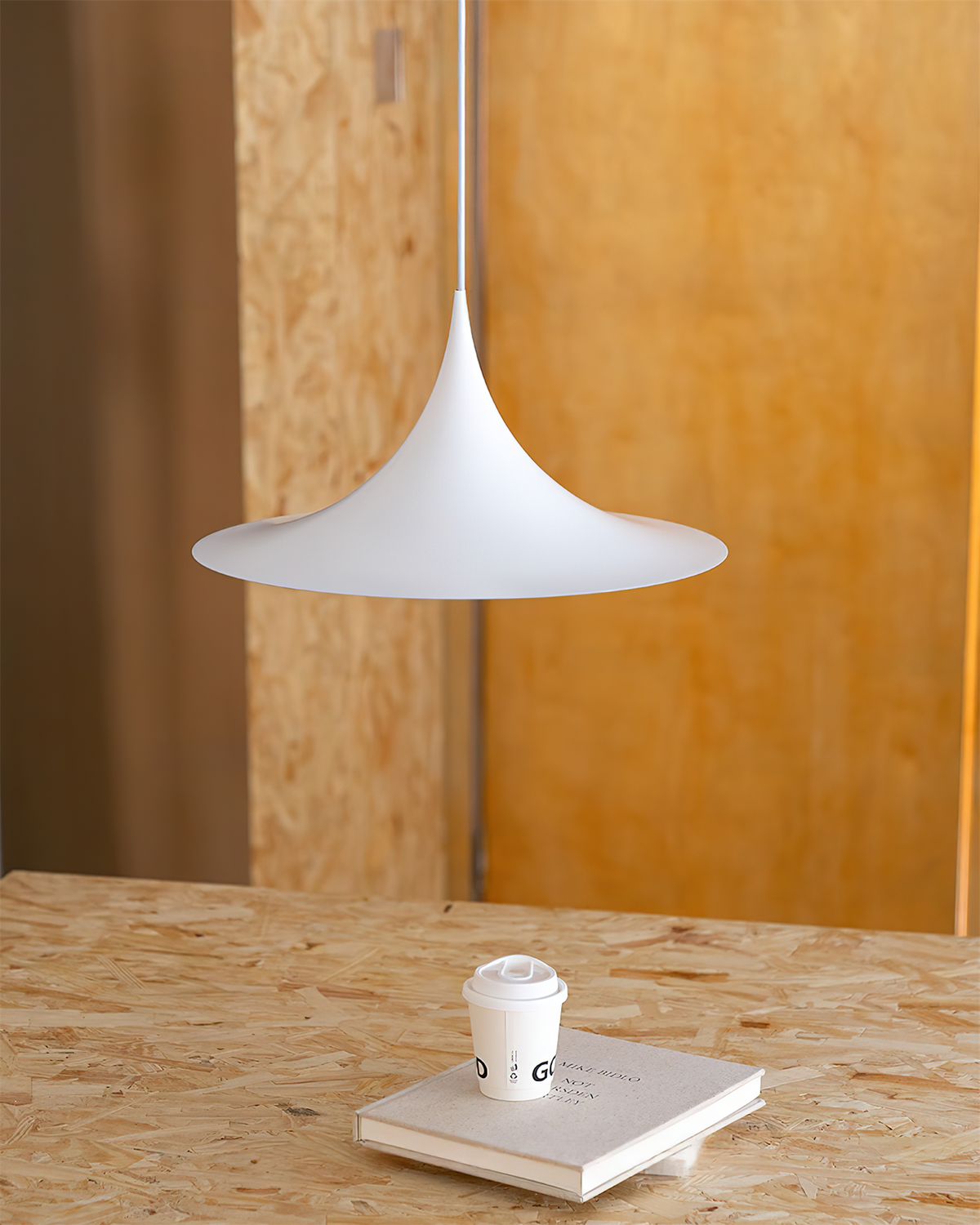 Contemporary Pendant Lamp — Slim Neck, Wide Flare Shade, 30cm & 47cm