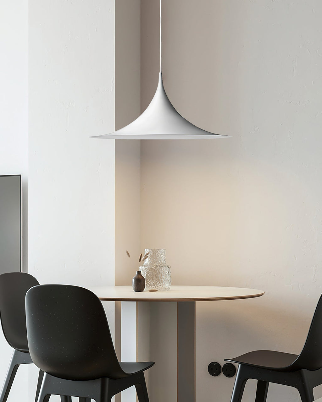 Contemporary Pendant Lamp — Slim Neck, Wide Flare Shade, 30cm & 47cm