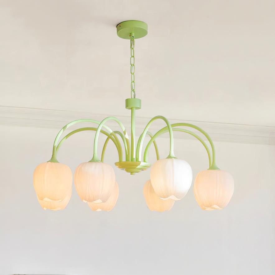 Tulipan – Elegancki żyrandol matcha