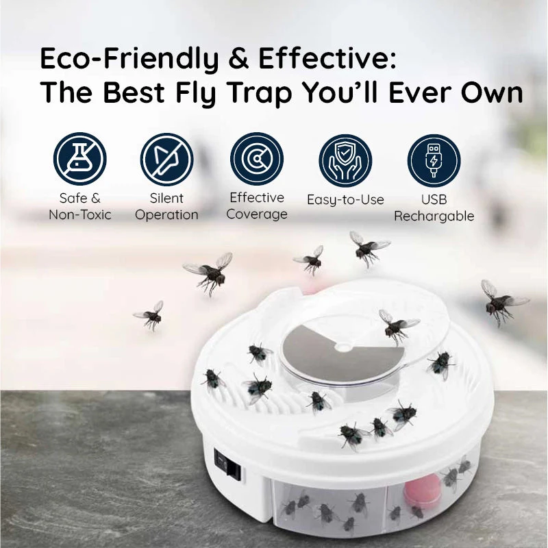 USB Quiet Fly Trap Eco Friendly Non Toxic Ideal For Home And Outdoor Use