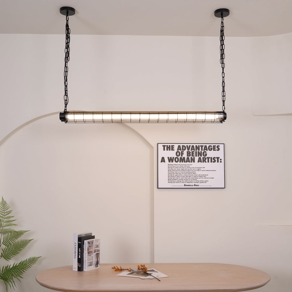 מנורת תלייה קווית תעשייתית Arorisra, 123cm, LED מובנה