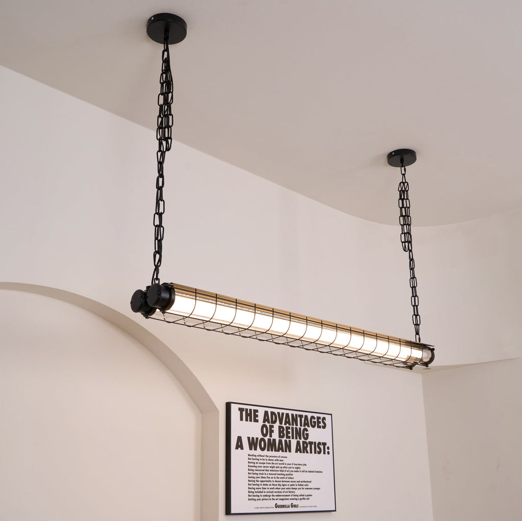 מנורת תלייה קווית תעשייתית Arorisra, 123cm, LED מובנה