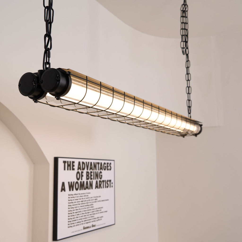 מנורת תלייה קווית תעשייתית Arorisra, 123cm, LED מובנה