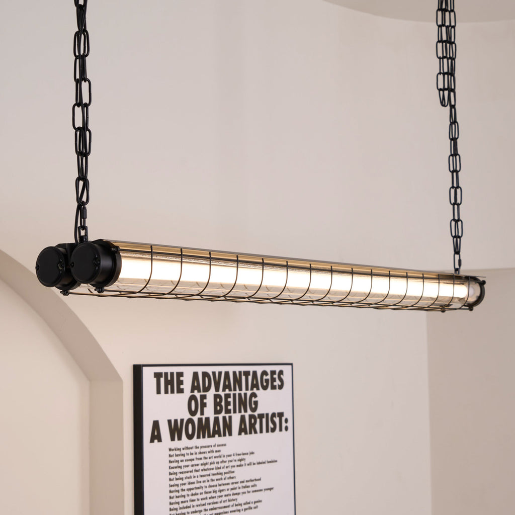 מנורת תלייה קווית תעשייתית Arorisra, 123cm, LED מובנה