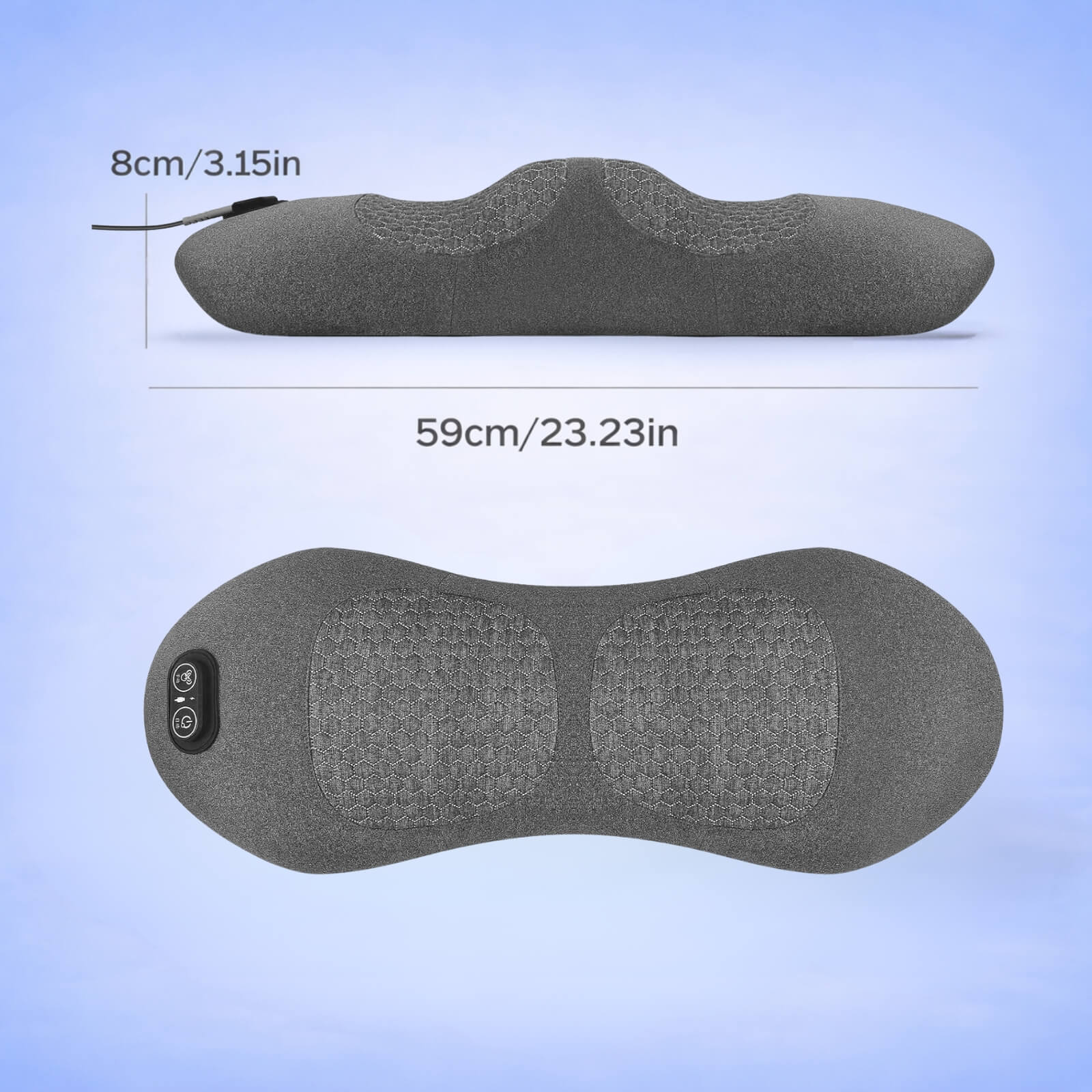 3-i-1 Ryggmassager med värme - vibration - ländryggsstöd - elektrisk - för hem och kontor