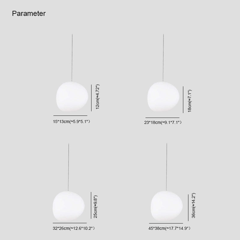Elun svævende æggeformet pendellampe i glas — minimalistisk montering, elegant design