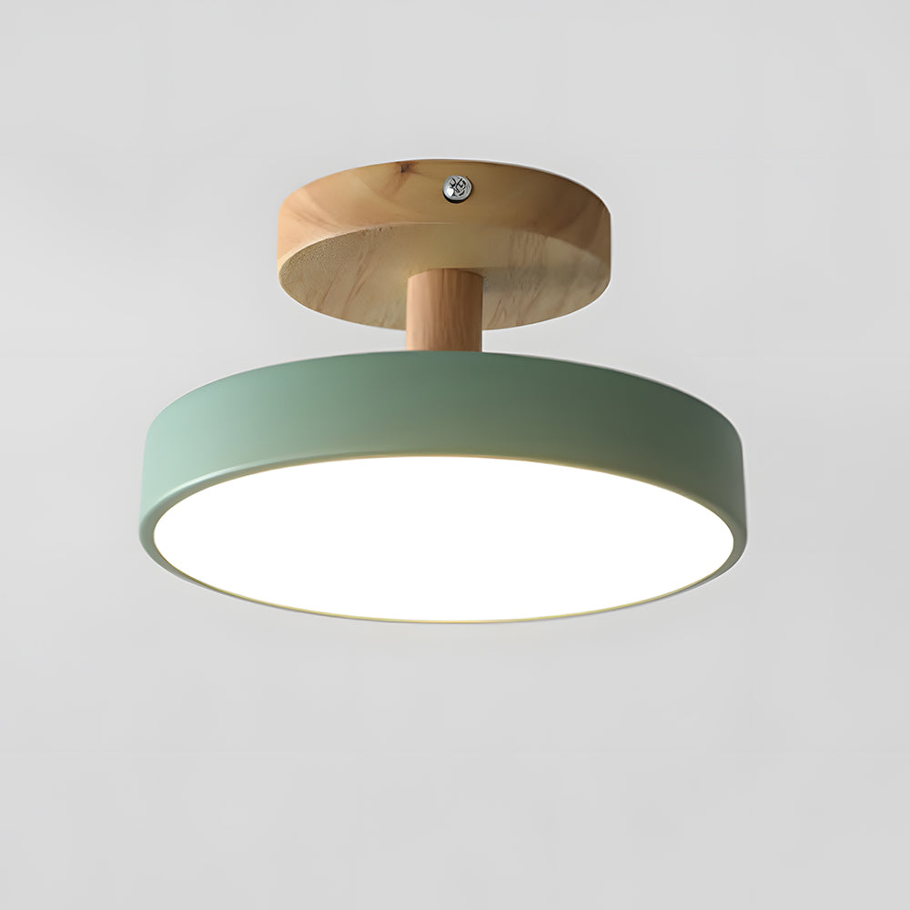 LED stropní svítidlo - minimalistický design s dřevěným akcentem