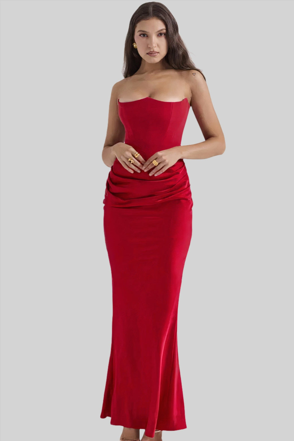 Fiona - Abito lungo elegante senza spalline