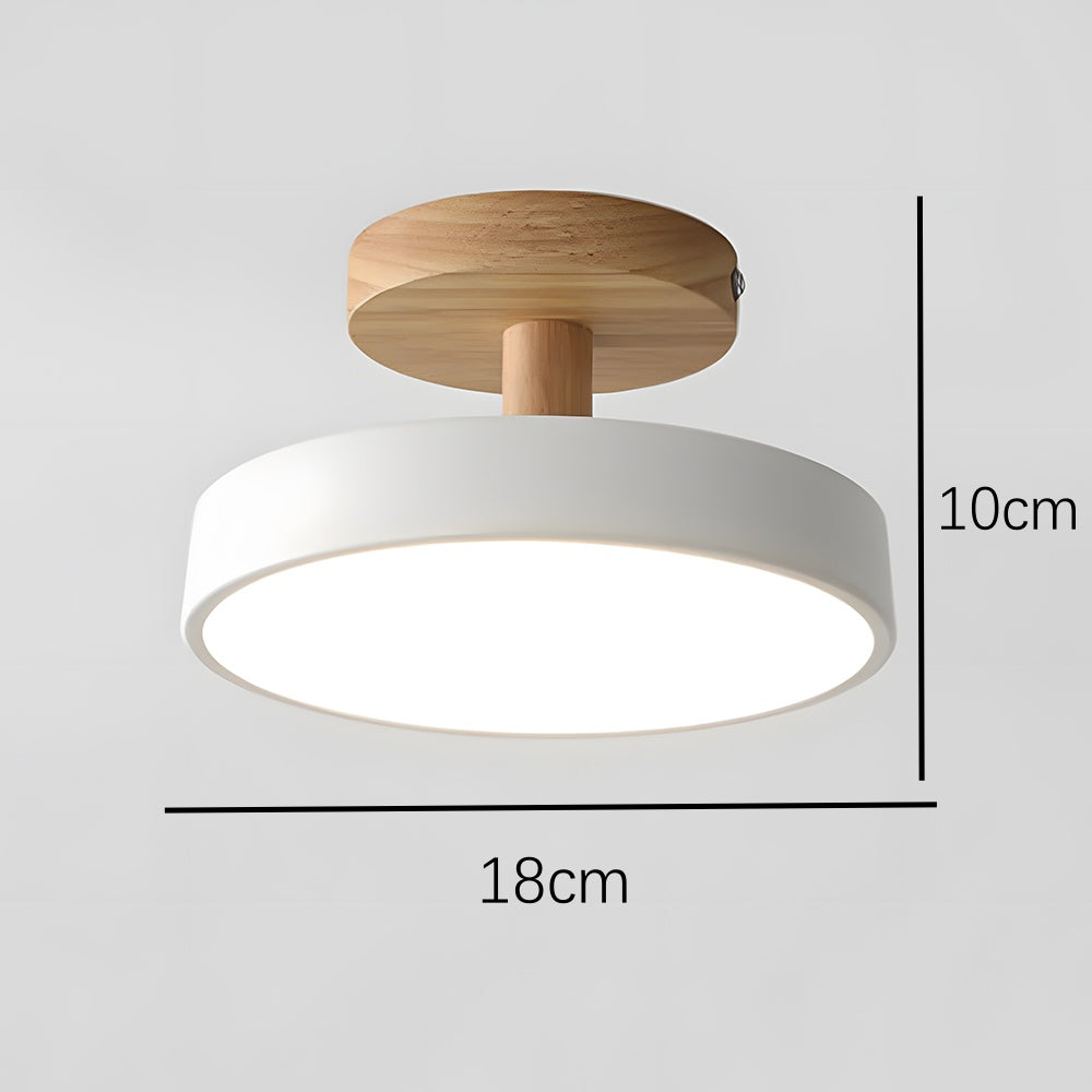 LED stropní svítidlo - minimalistický design s dřevěným akcentem