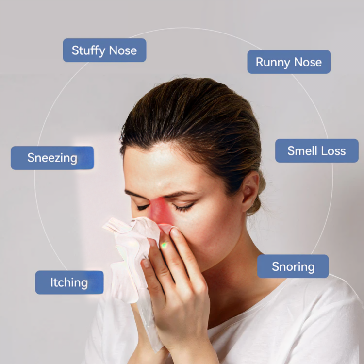 Traitement de la rhinite allergique avec appareil de thérapie par lumière rouge nasale