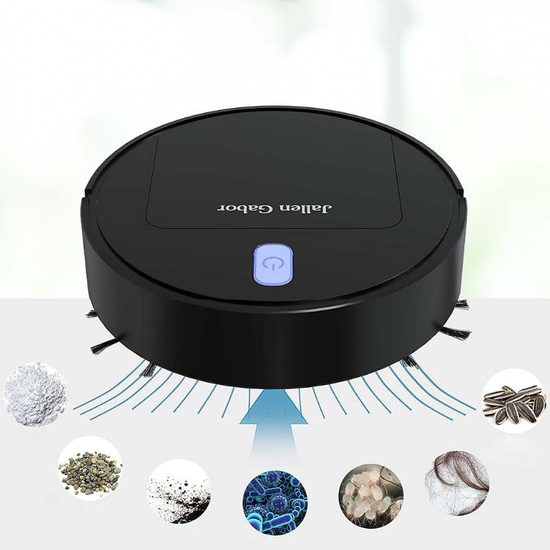 机器人吸尘器 - 99% 过敏原过滤 - 多表面适用 - 2小时续航 - 黑白双色
