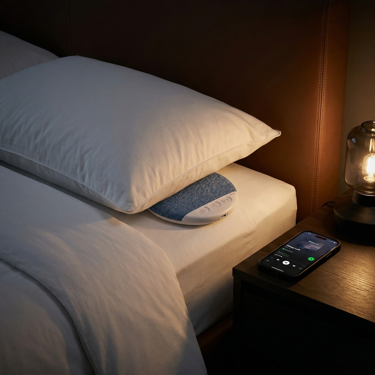 Bluetooth Pillow Speaker – Private Under-Pillow Sound, Sleep Timer, 20h Battery