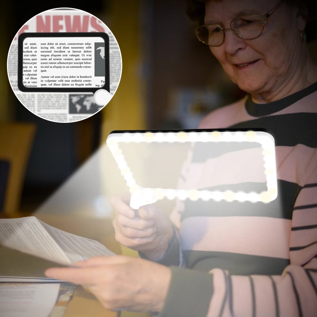 LuminaView 5-fache LED-Handlupe zum präzisen Lesen und Erkennen feinster Details