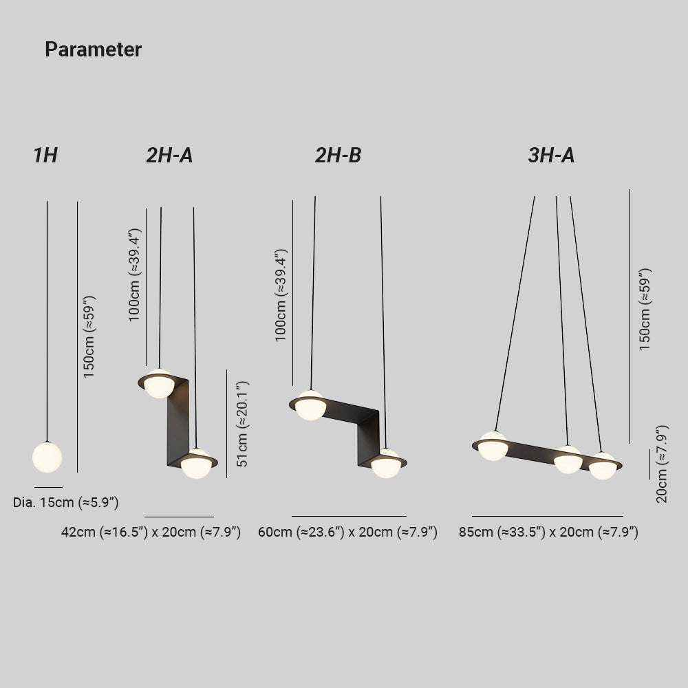 Selan Black Glass Pendant Lamp — Adjustable Height