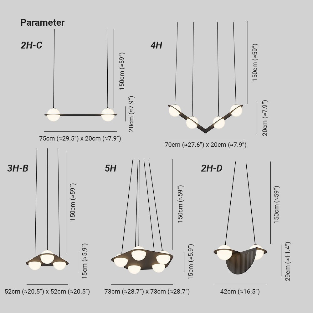 Selan Black Glass Pendant Lamp — Adjustable Height