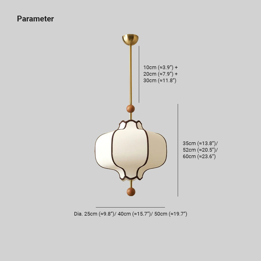 Aura Gold Lantern Fabric Pendant Light
