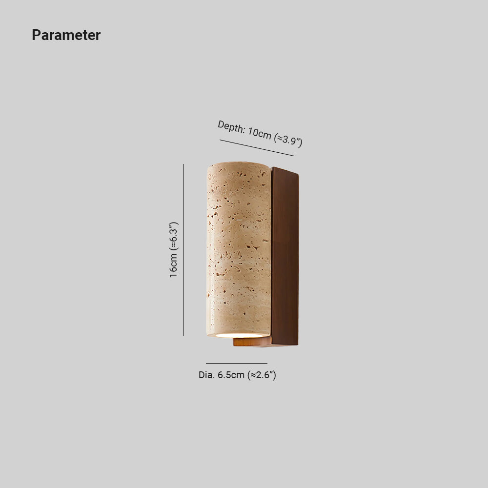 Applique murale Nula en travertin naturel — Design incurvé