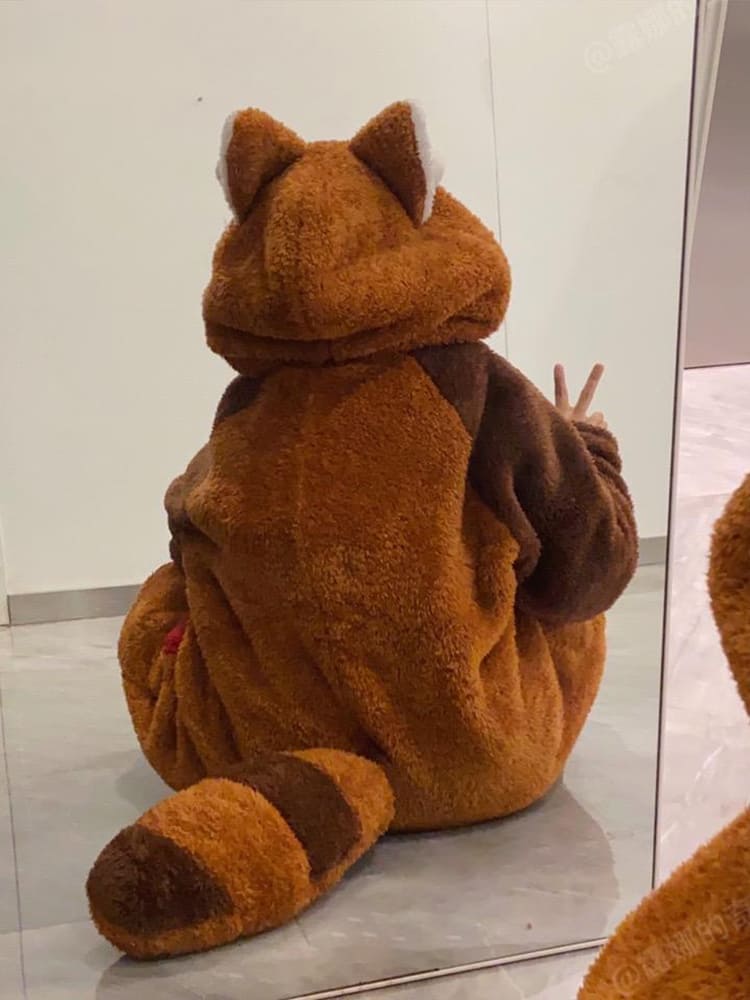 Kawaii rajzfilm vörös panda pizsama szett