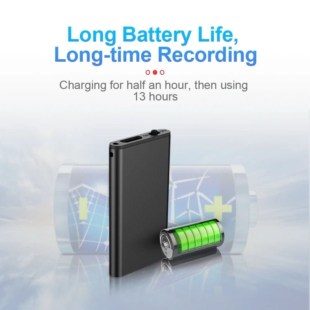 Ultralight Voice-Activated Recorder with 32GB Storage