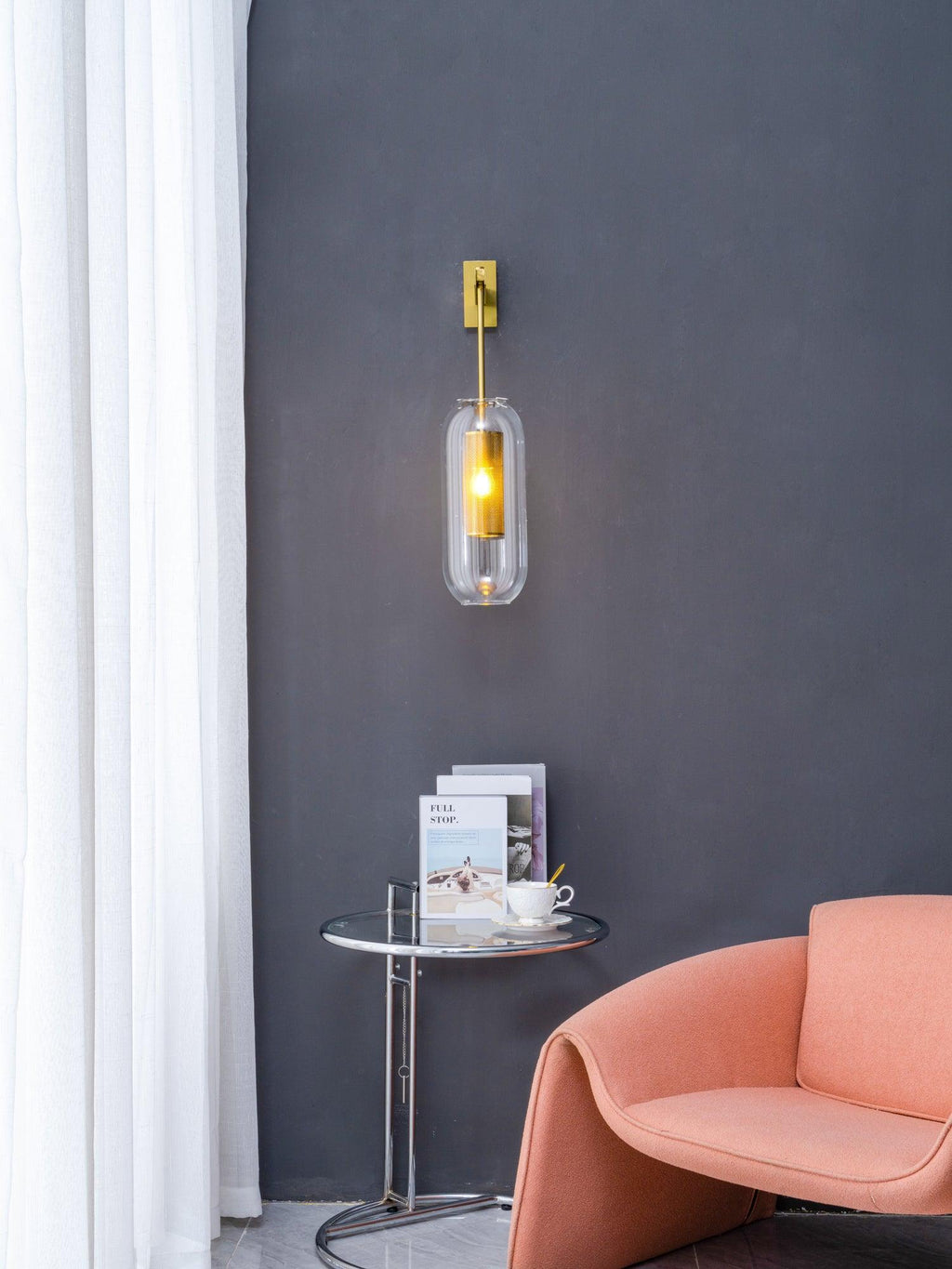 Vadim Wall Lamp — Clear Glass Shade