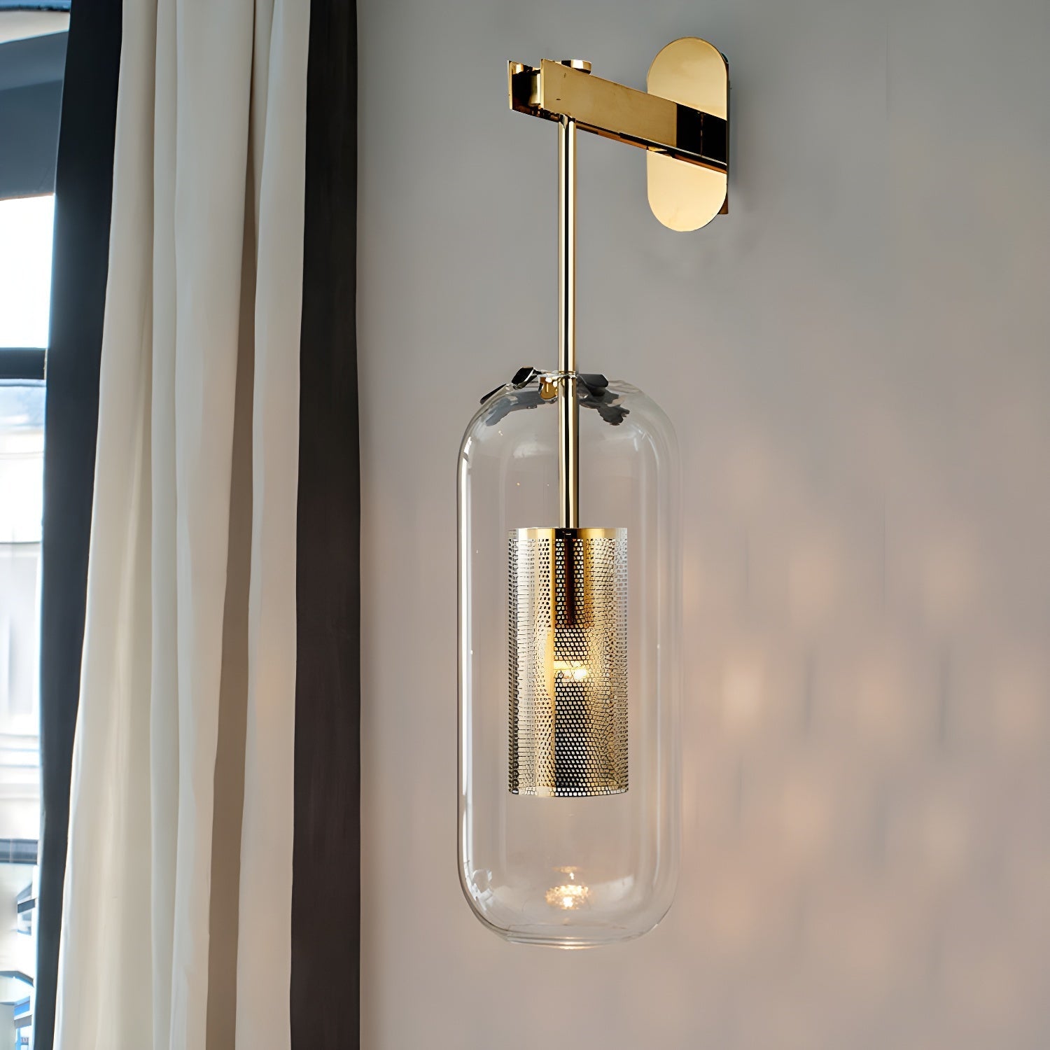 Vadim Wall Lamp — Clear Glass Shade