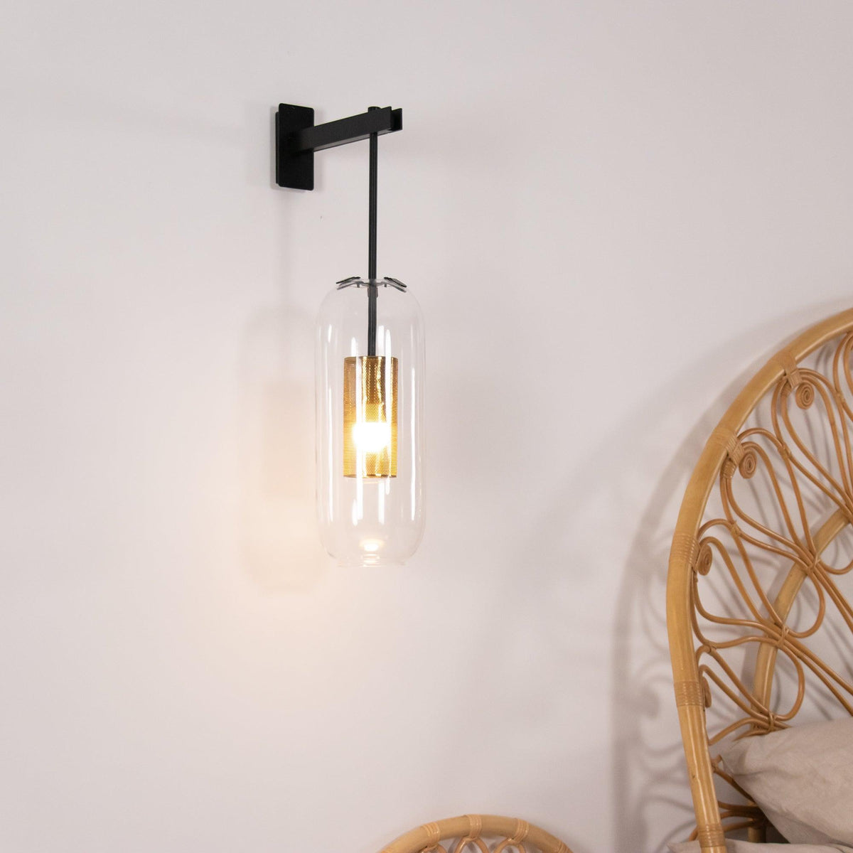 Vadim Wall Lamp — Clear Glass Shade