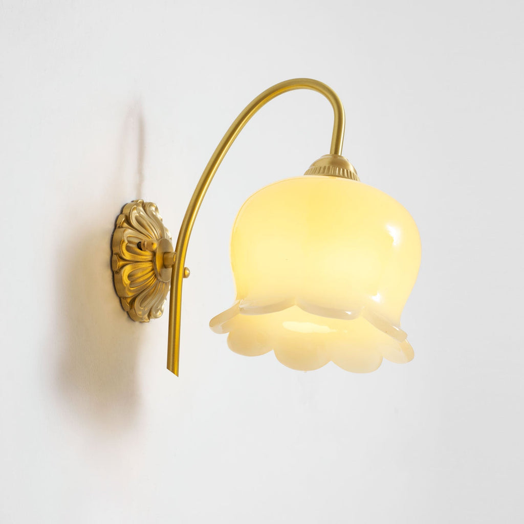 Wandleuchte Valley Flower — Beiger Orchideenbesatz