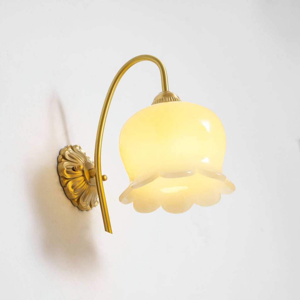Wandleuchte Valley Flower — Beiger Orchideenbesatz