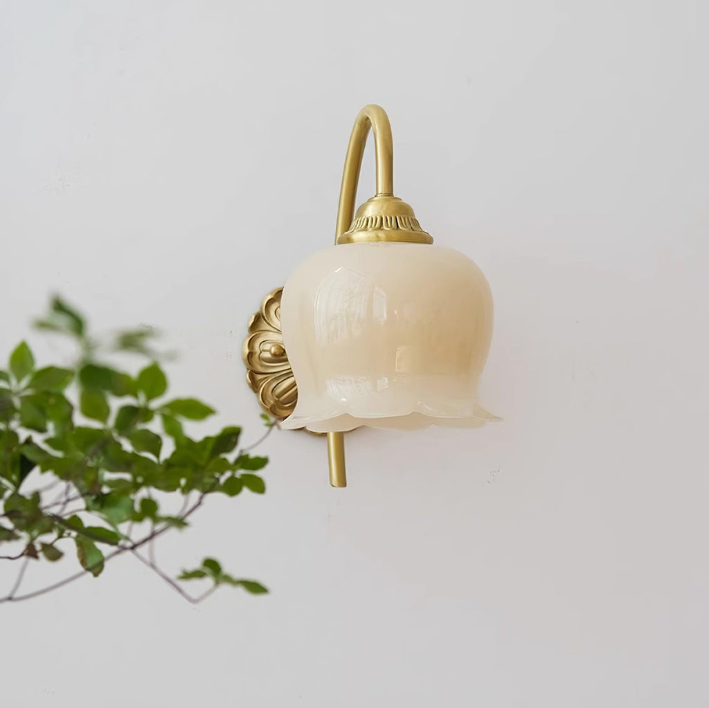 Wandleuchte Valley Flower — Beiger Orchideenbesatz